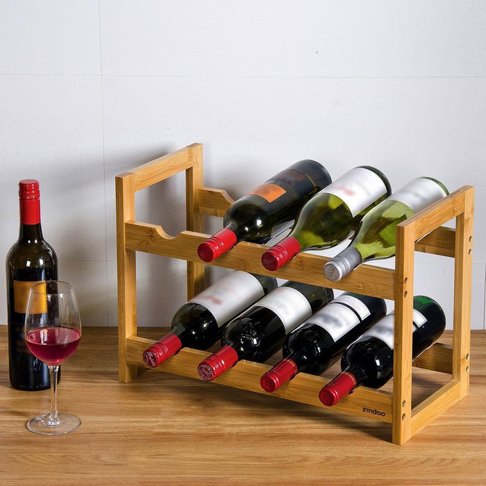 Zindoo bamboe wijnrek voor 8 flessen - FSC Bamboe