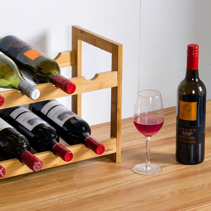 Zindoo bamboe wijnrek voor 8 flessen - FSC Bamboe