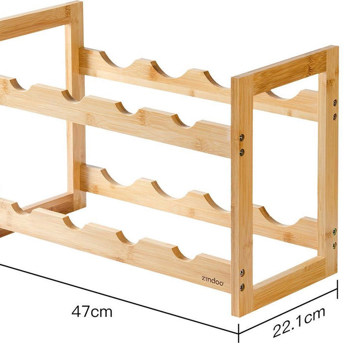Zindoo bamboe wijnrek voor 8 flessen - FSC Bamboe