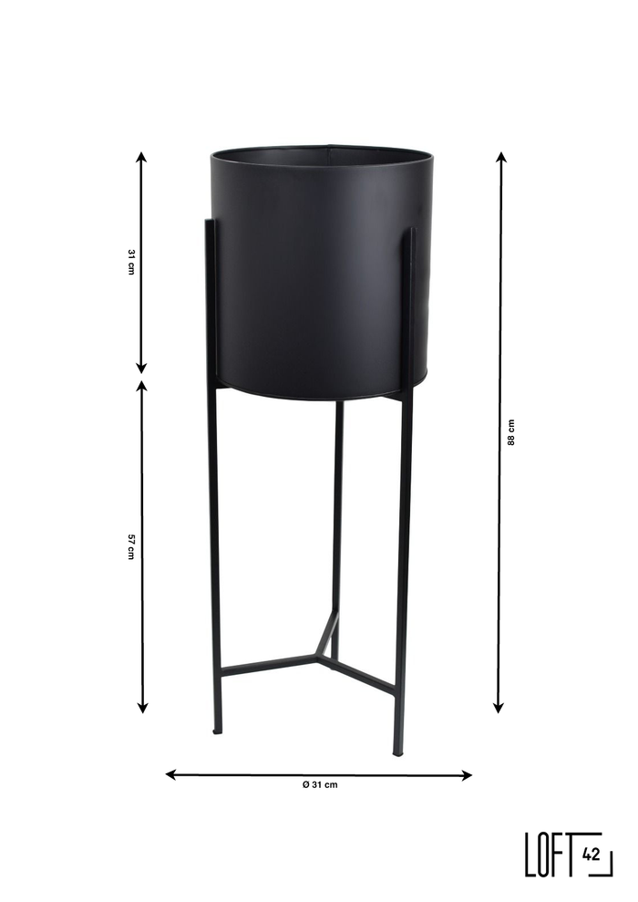 LOFT42 Joy Plantenbak Rond - Metaal - Mat Zwart