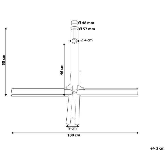 Beliani - VICCHIO - Parasolvoet - Zwart - Staal