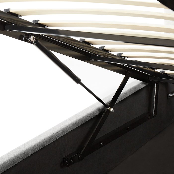 Beliani-LORIENT-Bed met opbergruimte-Lichtgrijs-140 x 200 cm-Polyester