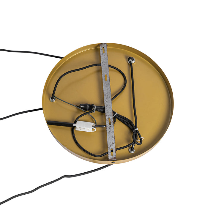 QAZQA Hanglamp goud amber glas rond 3-lichts - Kevin