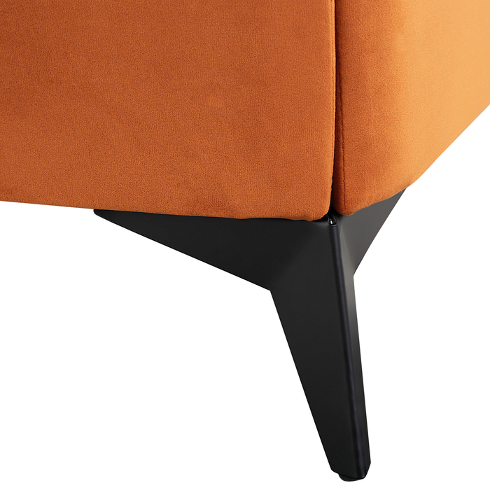 Beliani - MELLE - Tweepersoonsbed - Oranje - 140 x 200 cm - Fluweel