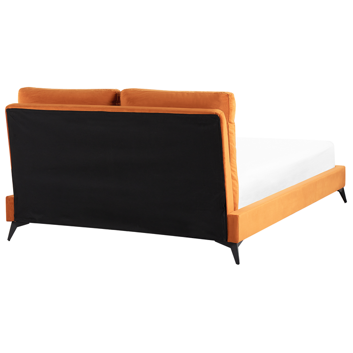 Beliani - MELLE - Tweepersoonsbed - Oranje - 140 x 200 cm - Fluweel