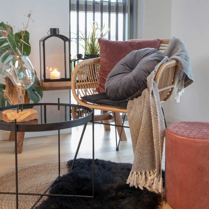 Artichok Hannah ronde sierkussen velvet grijs - Ø 45 cm