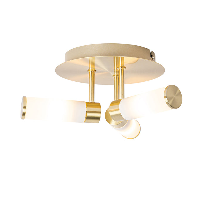 QAZQA Moderne badkamer plafondlamp messing 3-lichts IP44 - Bath
