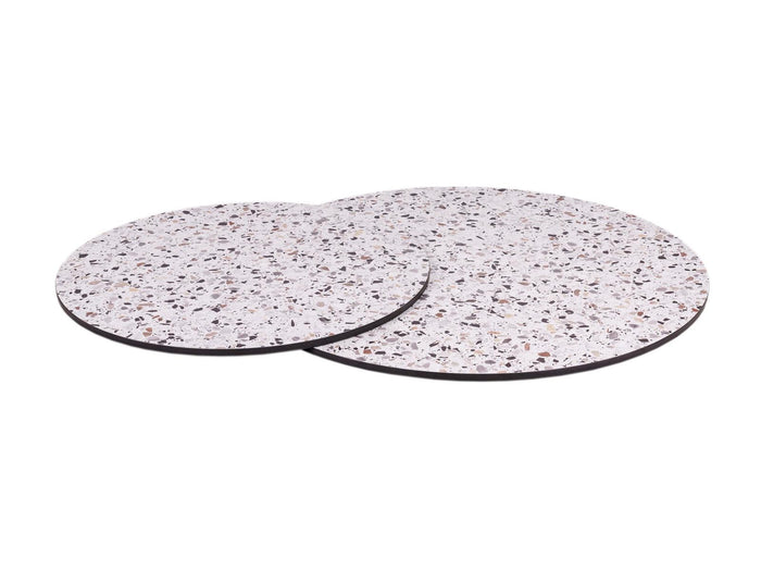 MaximaVida ronde salontafel set Lucca 58 en 45 cm - HPL terrazzo look