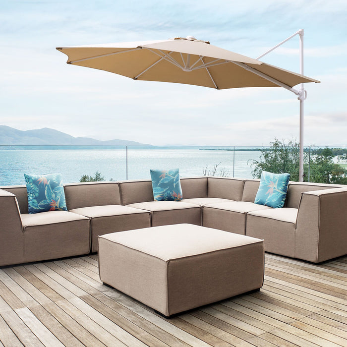 Beliani - SAVONA II - Zweefparasol - Taupe|Wit - Polyester