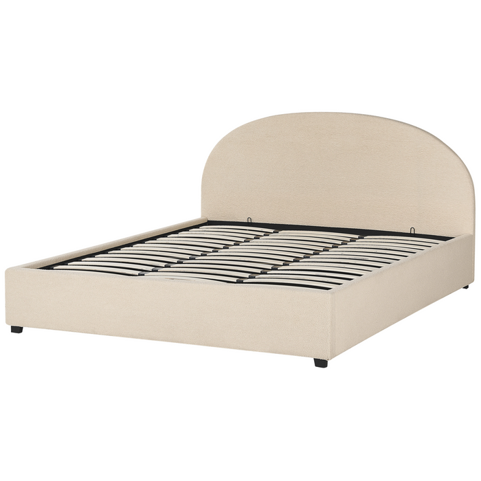 Beliani-VAUCLUSE -Tweepersoonsbed-Beige-180 x 200 cm-Polyester