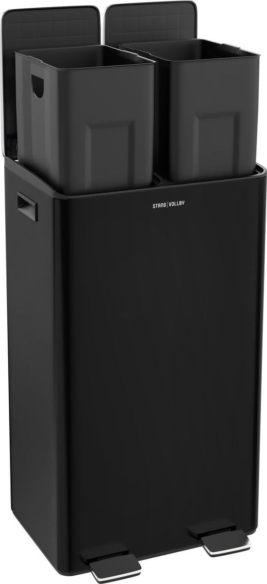 StangVollby Edsbyn pedaalemmer - 60 Liter - 2 vakken - Zwart