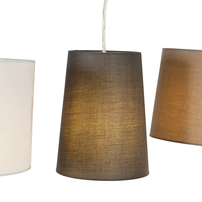 QAZQA Landelijke hanglamp staal 5-lichts - Hermina