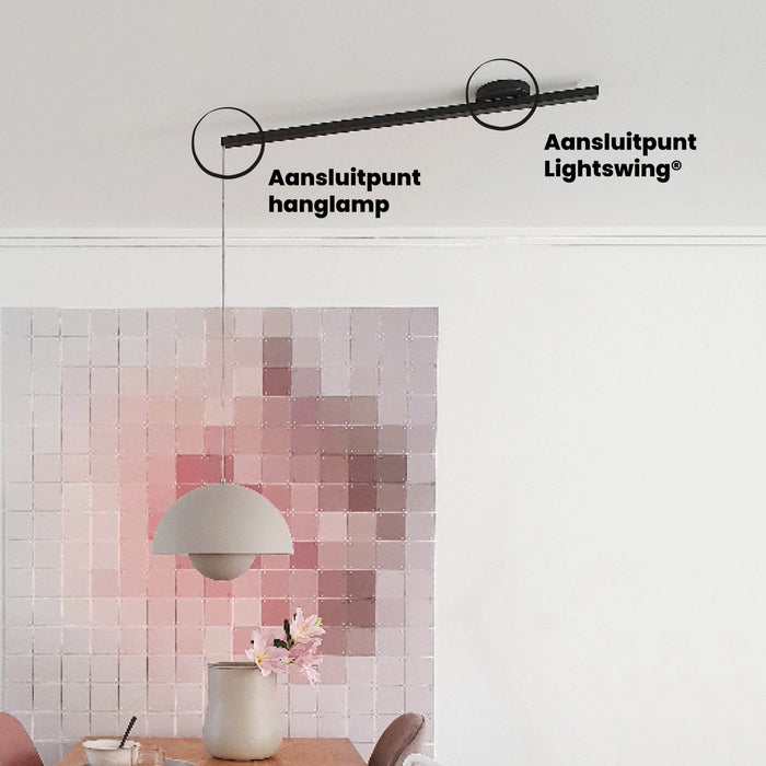 Lightswing® - Single Ophangsysteem voor één Hanglamp - Mat zwart 90cm