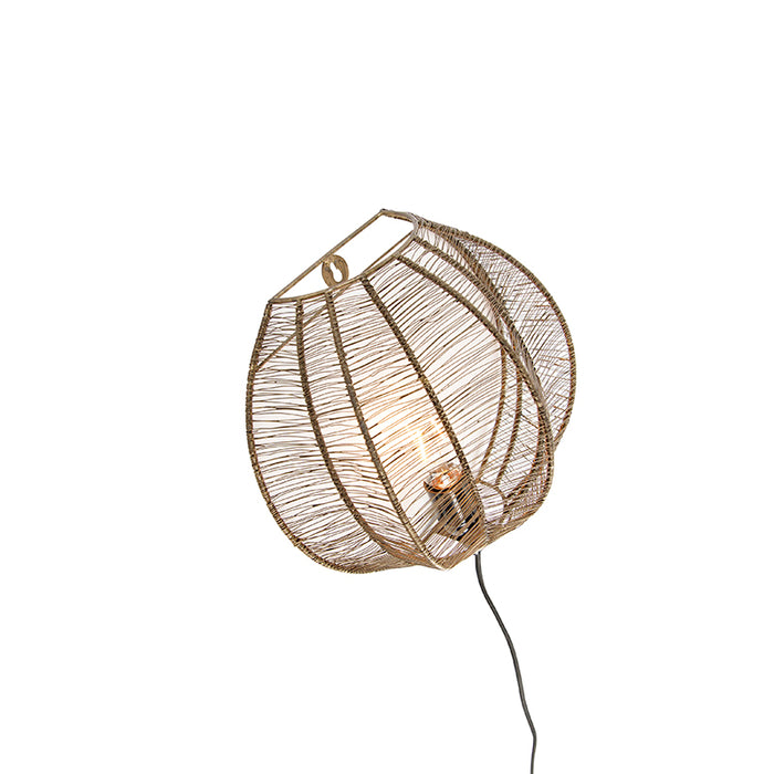 QAZQA Industriële wandlamp brons met zwart - Dong