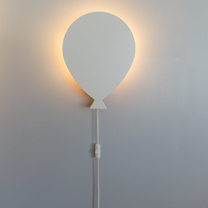 Houten wandlamp kinderkamer | Ballon - wit