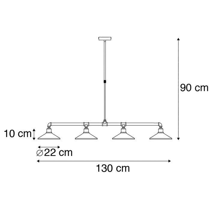 QAZQA Smart hanglamp zwart 4-lichts incl. Wifi ST64 - Laser