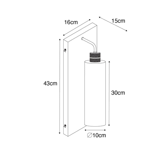 QAZQA Moderne wandlamp zwart met smoke glas - Stavelot