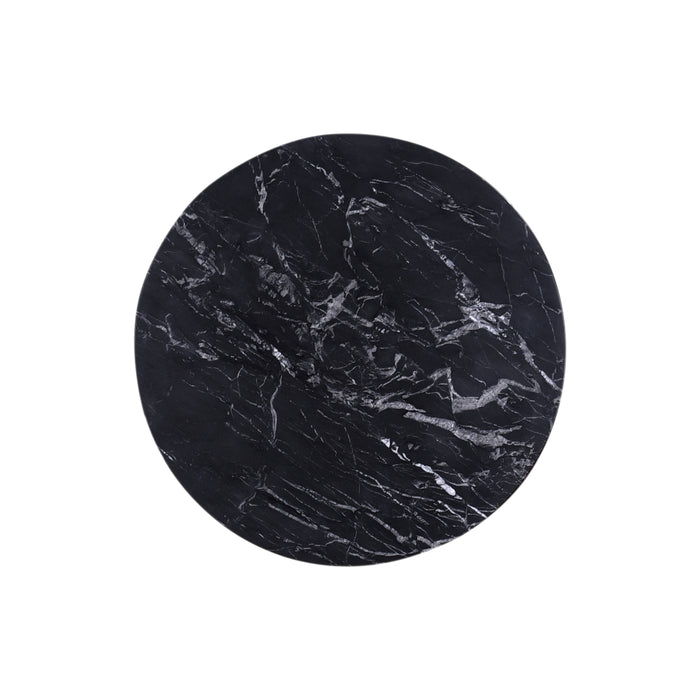 Giga Meubel - Salontafel Marmer Rond - Zwart - 70x70x38cm - Glitzie