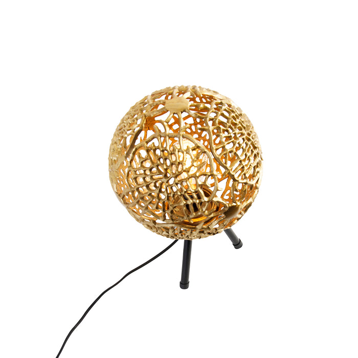 QAZQA Art Deco tafellamp tripod goud met zwart - Maro