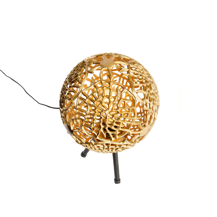 QAZQA Art Deco tafellamp tripod goud met zwart - Maro