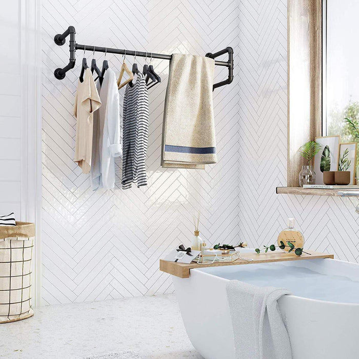 Set van 2 ophangrails - industriële look - zwart