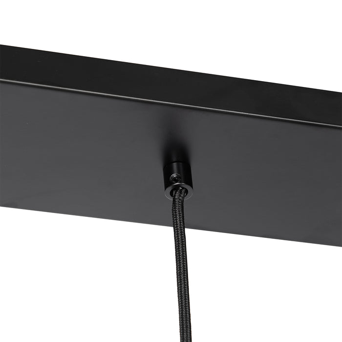 QAZQA Moderne hanglamp zwart met smoke glas 4-lichts - Stavelot