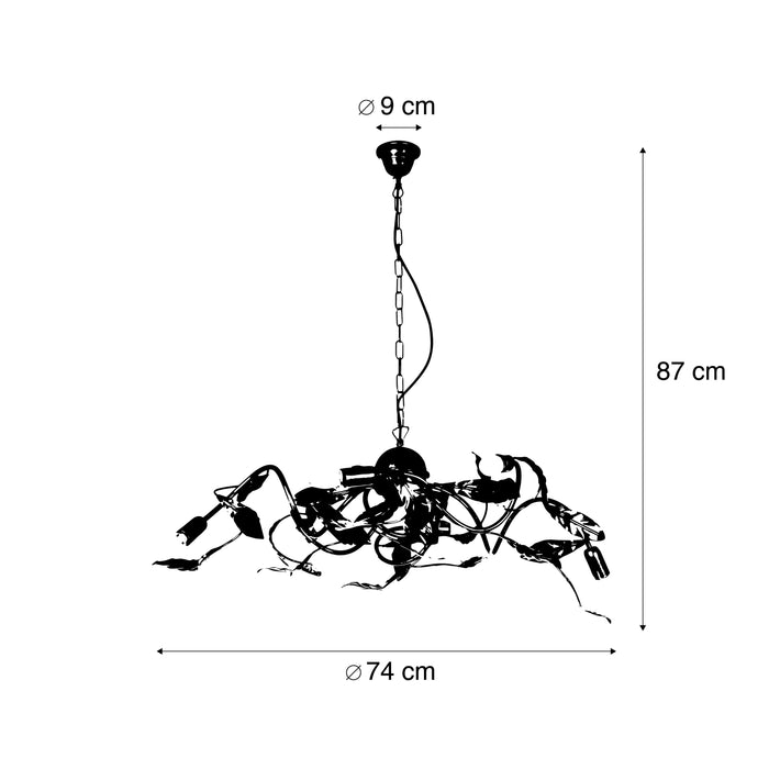 QAZQA Vintage hanglamp antiek goud 6-lichts - Linden