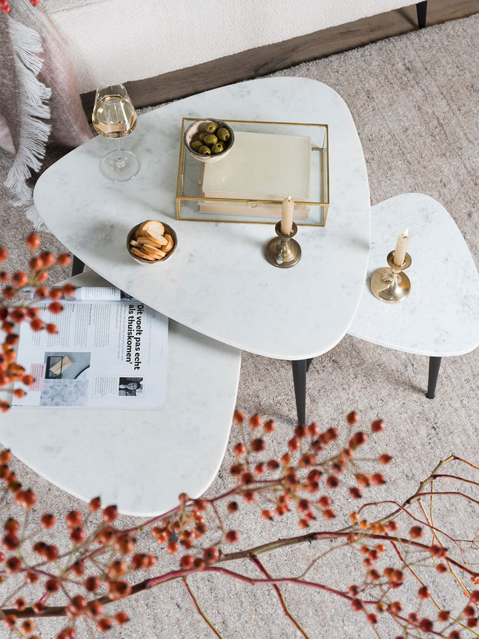 Home67 - Salontafel Milou - Marmer - Set van 2 Klein