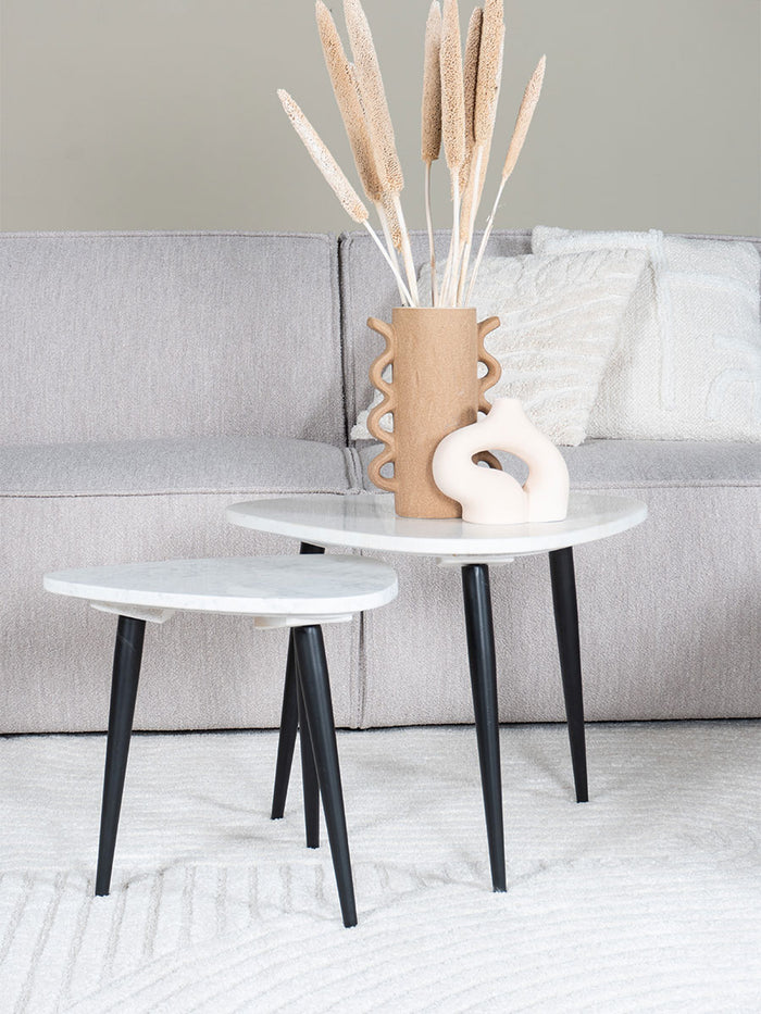 Home67 - Salontafel Milou - Marmer - Set van 2 Klein