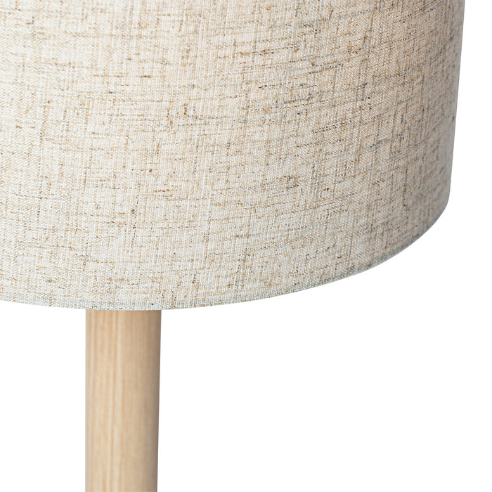 QAZQA Landelijke tafellamp hout met linnen kap beige 25 cm - Mels