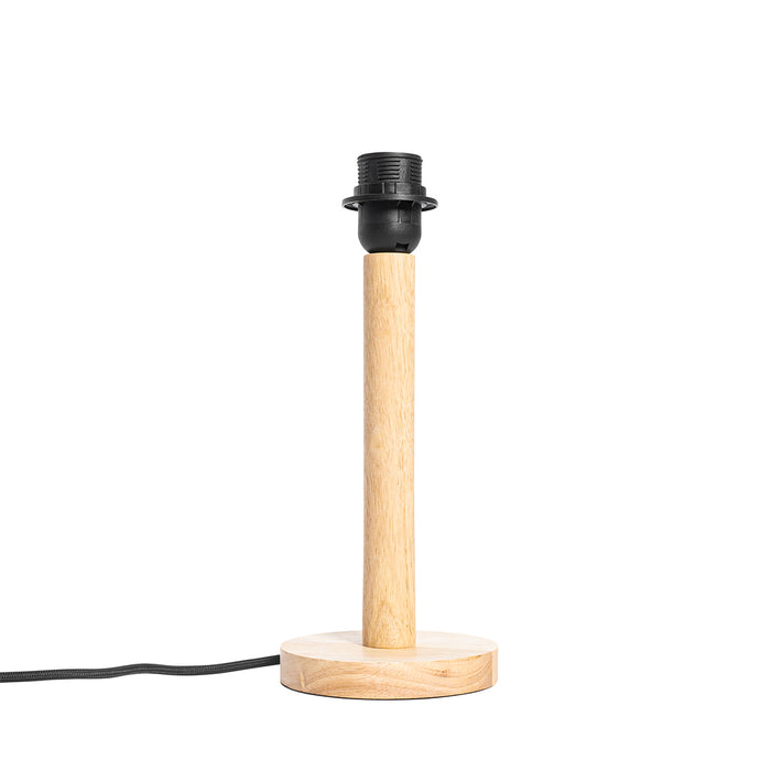QAZQA Landelijke tafellamp hout zonder kap - Mels