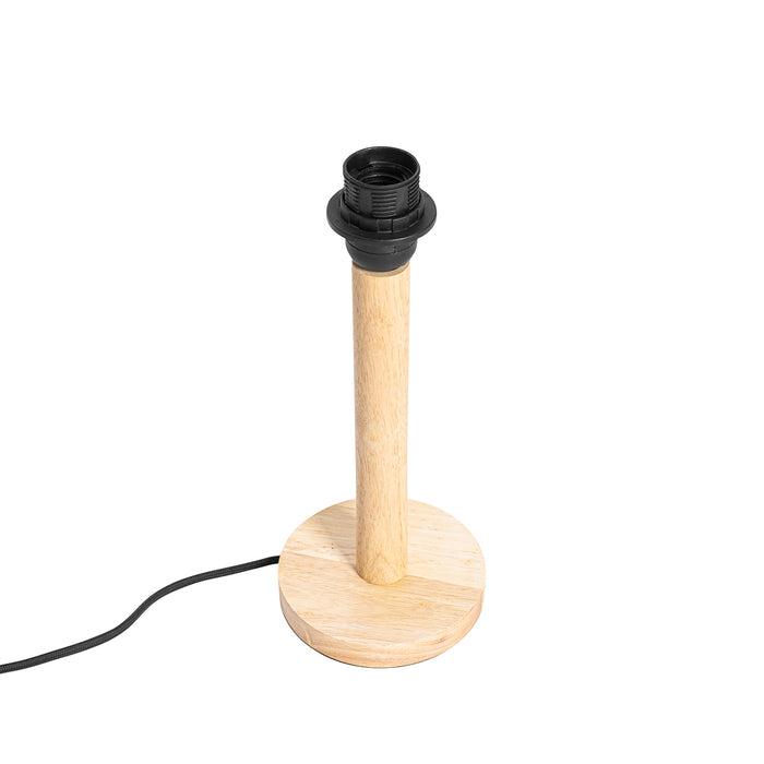 QAZQA Landelijke tafellamp hout zonder kap - Mels