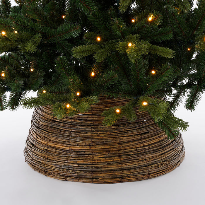 House of Seasons Kerstboommand - H21 x Ø50 cm - Wilgentakken - Bruin