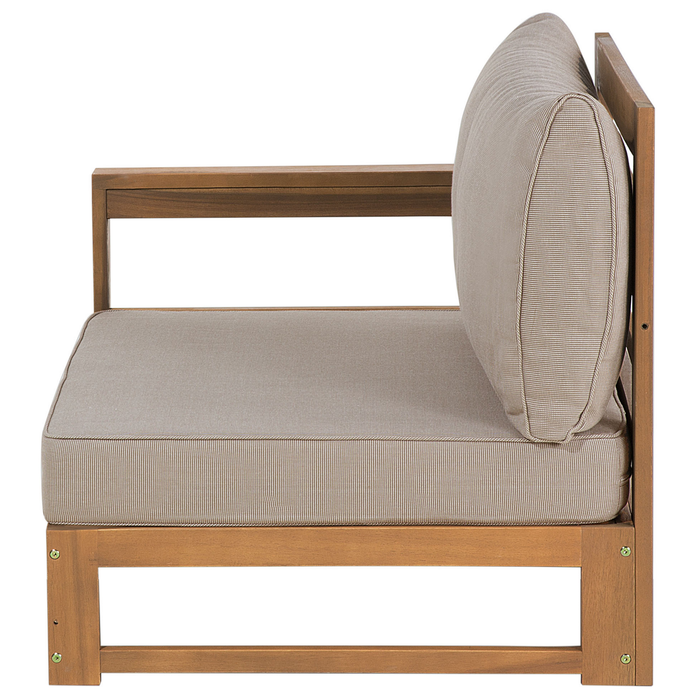Beliani - TIMOR - Loungeset voor 4 - Taupe - FSC® acaciahout