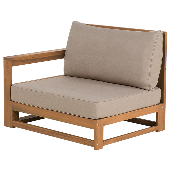 Beliani - TIMOR - Loungeset voor 4 - Taupe - FSC® acaciahout
