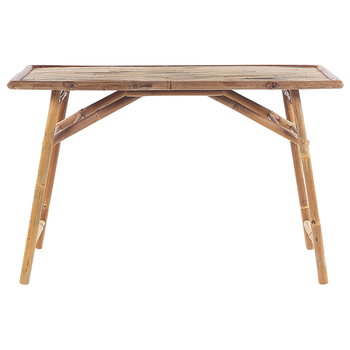 Beliani-MOLISE -Tuintafel-Lichte houtkleur-69 x 120 cm-Bamboehout