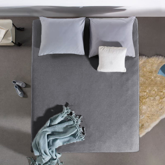 LINNICK Badstof Velours Topper Hoeslaken anthracite 1 persoons