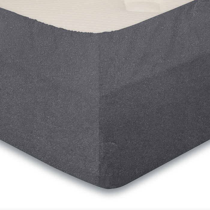 LINNICK Badstof Velours Topper Hoeslaken anthracite 1 persoons