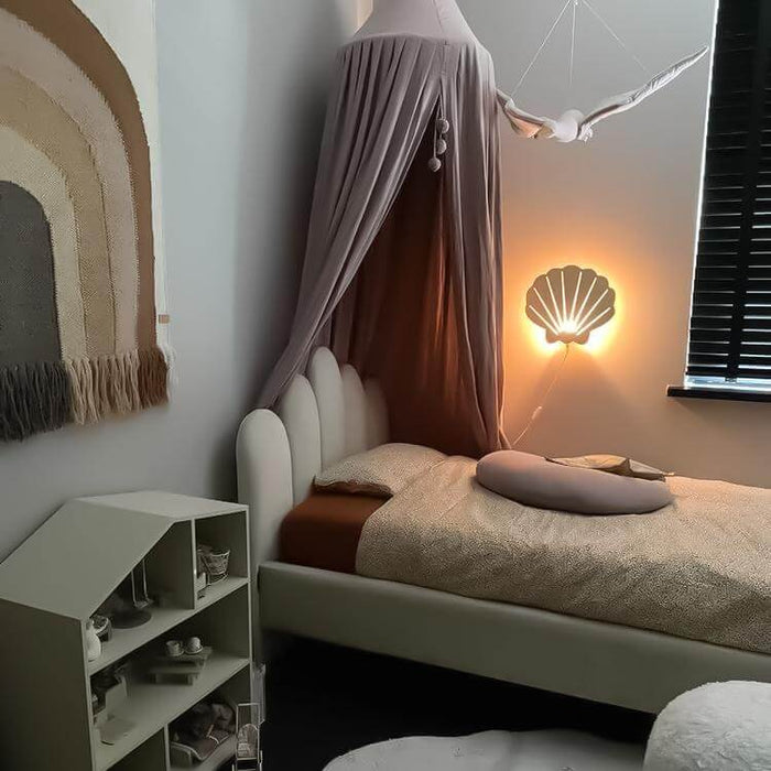 Houten wandlamp kinderkamer | Schelp - blank
