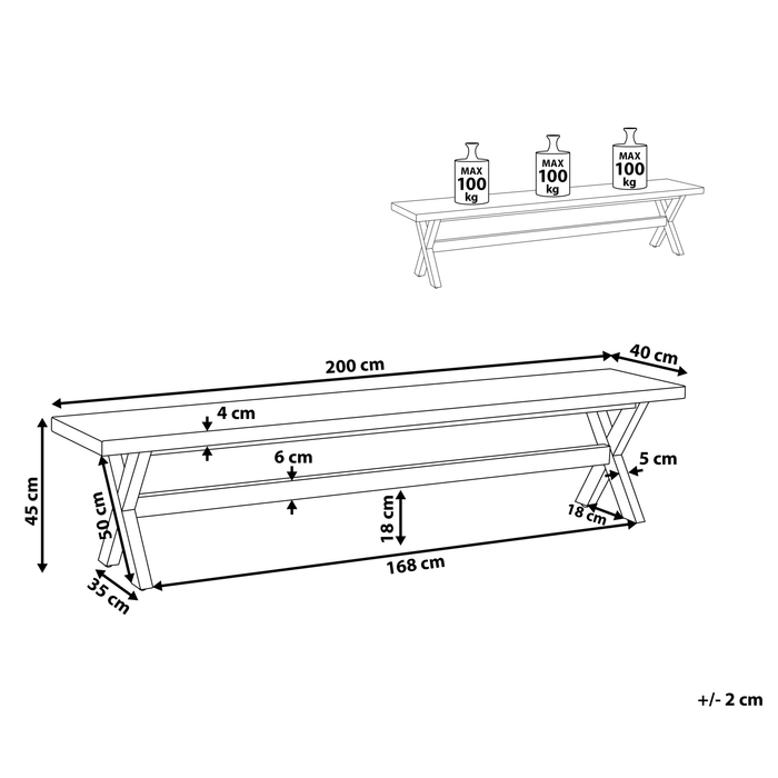 Beliani - OLBIA - Tuinbank - Wit - Vezelcement