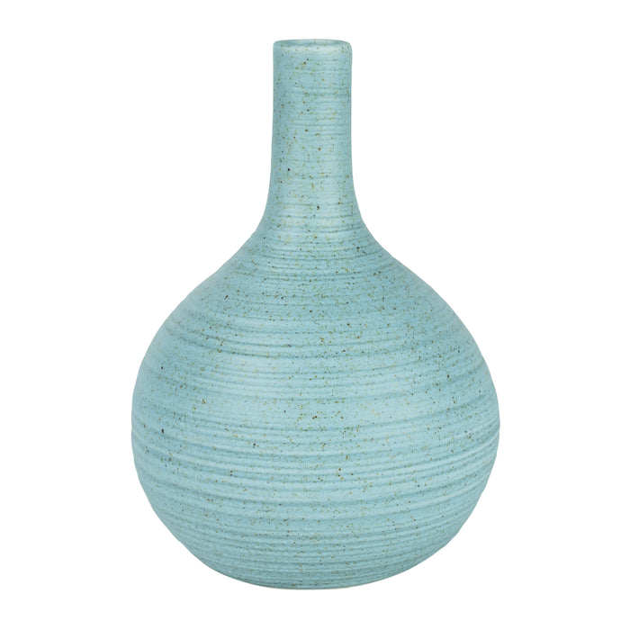 QUVIO Vaas bol met smalle hals - Keramisch - Lichtblauw