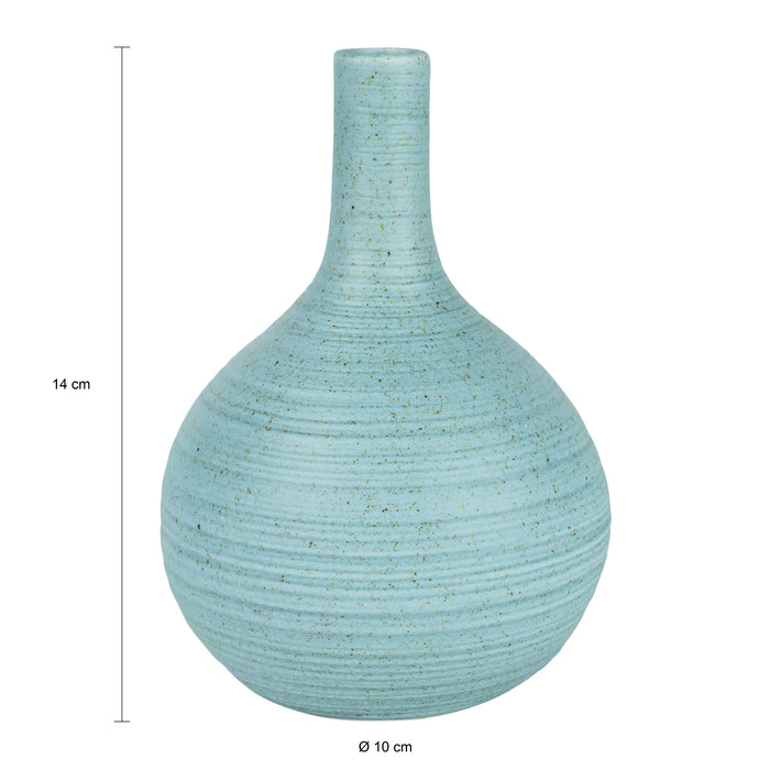 QUVIO Vaas bol met smalle hals - Keramisch - Lichtblauw