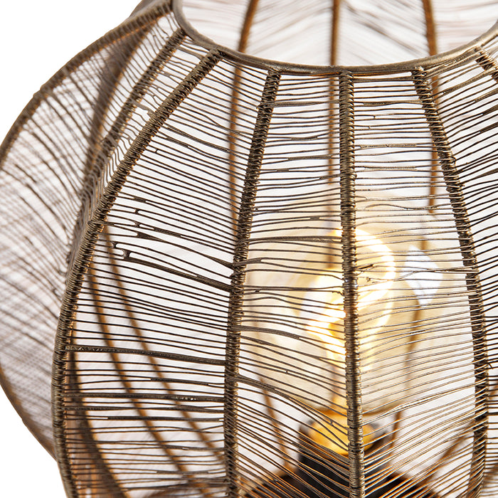 QAZQA Industriële tafellamp brons met zwart - Dong