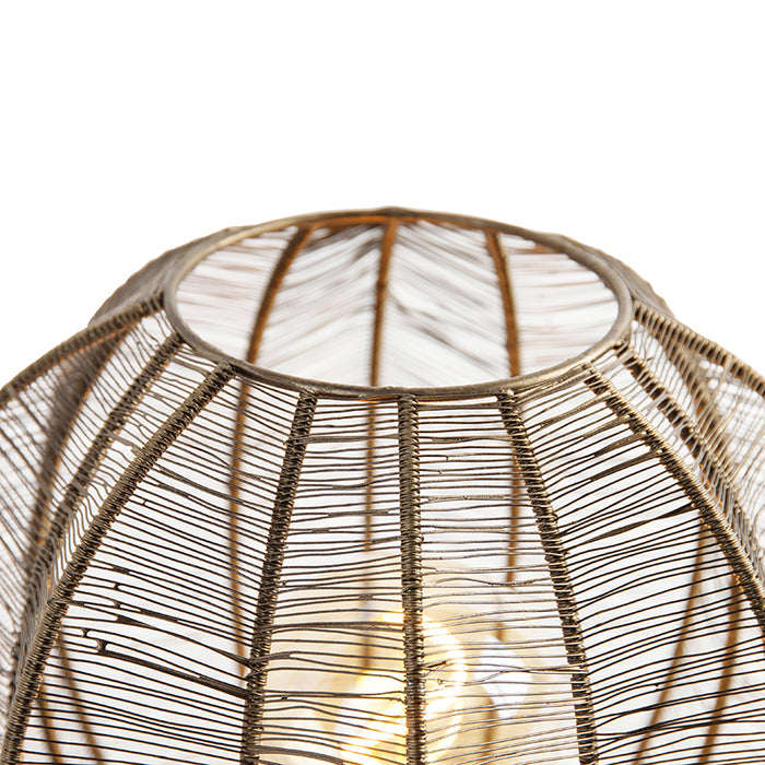 QAZQA Industriële tafellamp brons met zwart - Dong