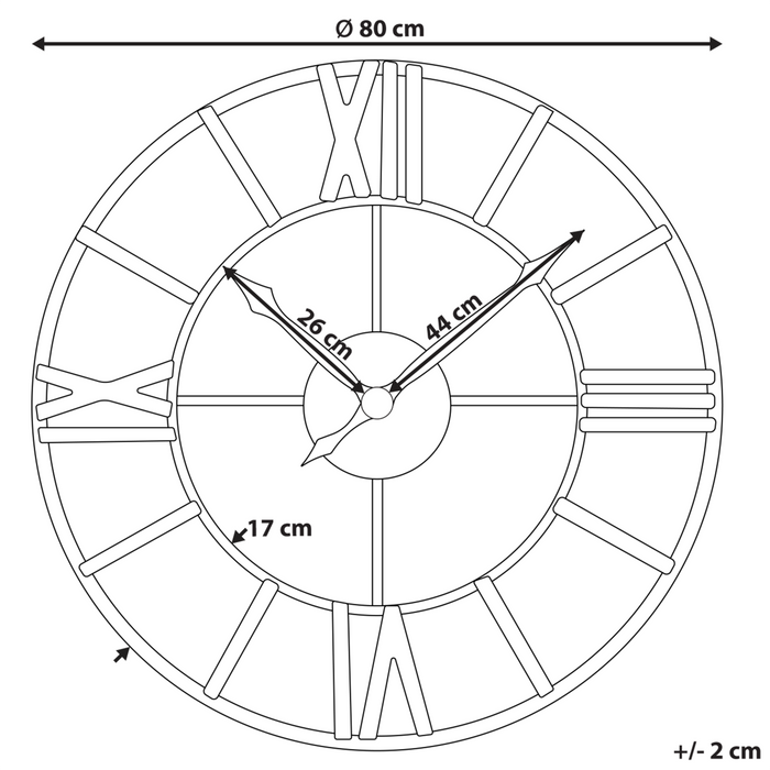 Beliani - VALSOT - Wandklok - Zwart - IJzer