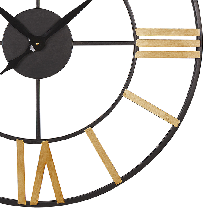 Beliani - VALSOT - Wandklok - Zwart - IJzer