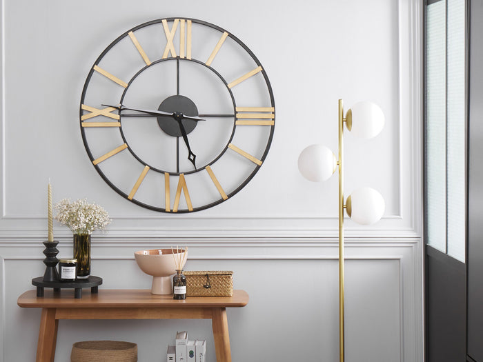 Beliani - VALSOT - Wandklok - Zwart - IJzer