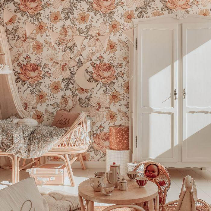 Houten wandlamp kinderkamer | Maan - blank