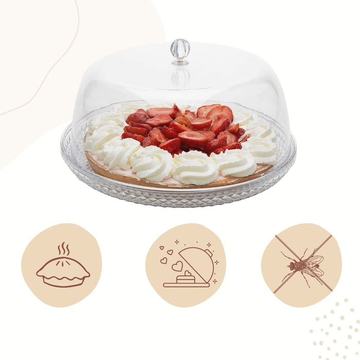 Orange85 Taartplateau Deksel Stolp Transparant 33x33x14.5 cm Kunststof