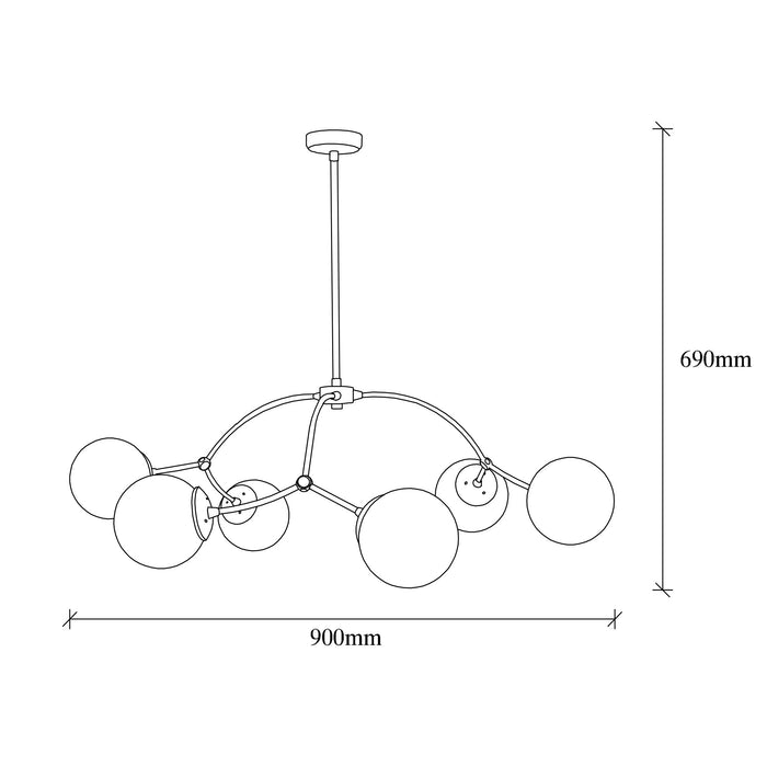 KOBO Living Hanglamp Kromozom Black and Transp